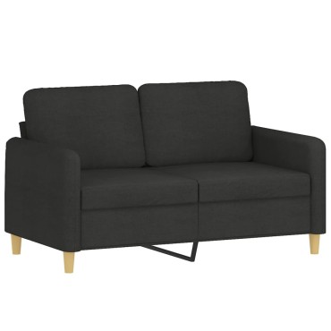 vidaXL Καναπές Διθέσιος Μαύρο Υφασμάτινος 138x77x80cm 1 τεμ.