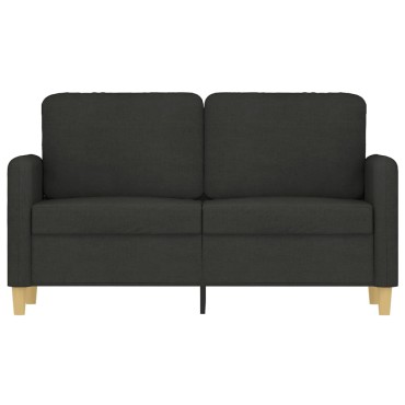 vidaXL Καναπές Διθέσιος Μαύρο Υφασμάτινος 138x77x80cm 1 τεμ.