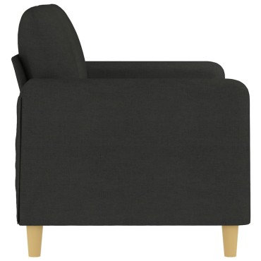 vidaXL Καναπές Διθέσιος Μαύρο Υφασμάτινος 138x77x80cm 1 τεμ.