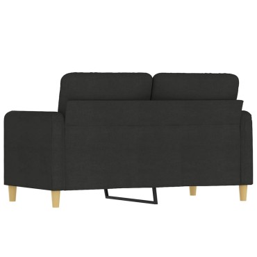 vidaXL Καναπές Διθέσιος Μαύρο Υφασμάτινος 138x77x80cm 1 τεμ.