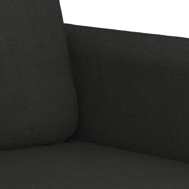 vidaXL Καναπές Διθέσιος Μαύρο Υφασμάτινος 138x77x80cm 1 τεμ.