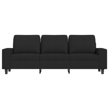 vidaXL Καναπές Τριθέσιος Μαύρος Υφασμάτινος 214x77x80cm 1 τεμ.