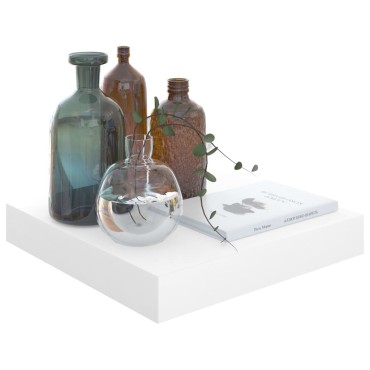 vidaXL Ράφια Τοίχου Γυαλιστερά Άσπρα 2 τεμ. 23x23,5x3,8cm MDF