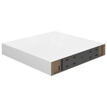 vidaXL Ράφια Τοίχου Γυαλιστερά Άσπρα 2 τεμ. 23x23,5x3,8cm MDF
