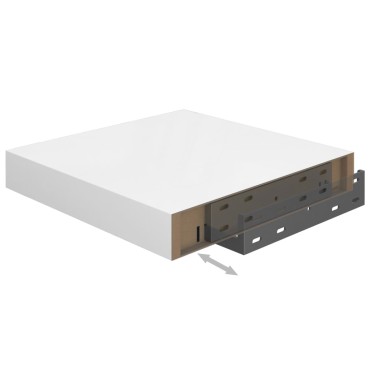 vidaXL Ράφια Τοίχου Γυαλιστερά Άσπρα 2 τεμ. 23x23,5x3,8cm MDF