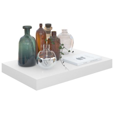 vidaXL Ράφια Τοίχου Γυαλιστερά Άσπρα 4 τεμ. 40x23x3,8cm MDF