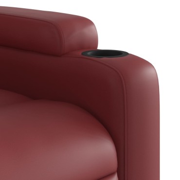 vidaXL Πολυθρόνα Μασάζ Ανακλινόμενη με Ανύψωση Μπορντό Συνθετικό Δέρμα 1 τεμ.