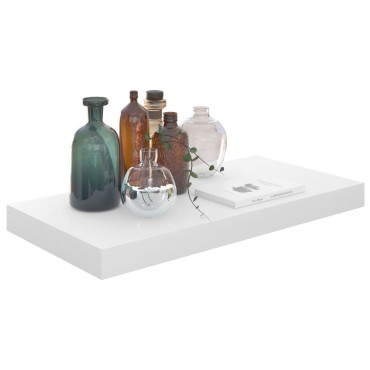 vidaXL Ράφια Τοίχου Γυαλιστερά Άσπρα 4 τεμ. 50x23x3,8cm MDF