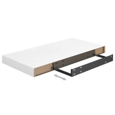 vidaXL Ράφια Τοίχου Γυαλιστερά Άσπρα 4 τεμ. 50x23x3,8cm MDF