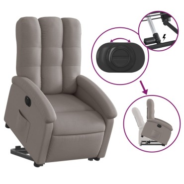 vidaXL Πολυθρόνα Ηλεκτρική Ανακλ.Taupe Υφασμάτινη 70x93x101cm 1 τεμ.