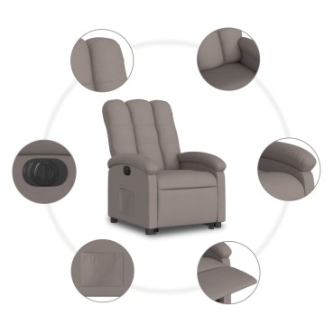 vidaXL Πολυθρόνα Ηλεκτρική Ανακλ.Taupe Υφασμάτινη 70x93x101cm 1 τεμ.