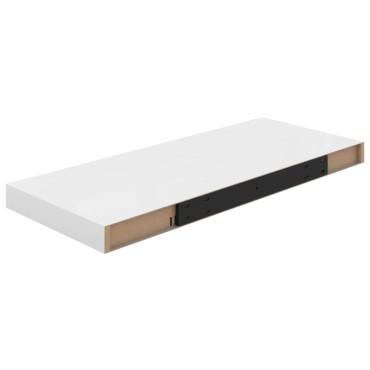 vidaXL Ράφια Τοίχου Γυαλιστερά Άσπρα 2 τεμ. 60x23,5x3,8cm MDF