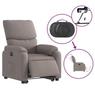 vidaXL Πολυθρόνα Ηλεκτρική Ανακλ.Taupe Υφασμάτινη 75x99x99cm 1 τεμ.