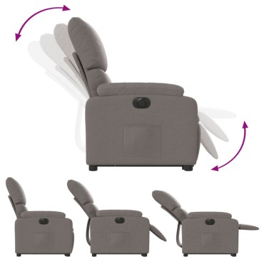 vidaXL Πολυθρόνα Ηλεκτρική Ανακλ.Taupe Υφασμάτινη 75x99x99cm 1 τεμ.