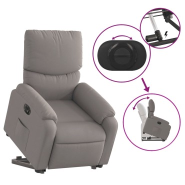 vidaXL Πολυθρόνα Ηλεκτρική Ανακλ.Taupe Υφασμάτινη 75x99x99cm 1 τεμ.
