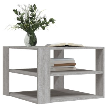 vidaXL Τραπεζάκι Σαλονιού Γκρι Sonoma59,5x59,5x40cm Επεξεργασμένο Ξύλο 1 τεμ.