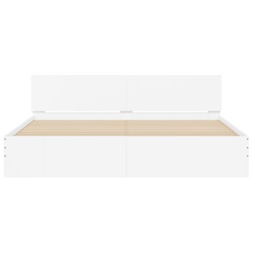 vidaXL Πλαίσιο Κρεβατιού με Κεφαλάρι Λευκό 160x200cm 1 τεμ. - Διπλό