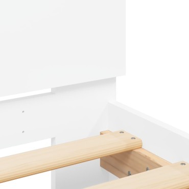 vidaXL Πλαίσιο Κρεβατιού με Κεφαλάρι Λευκό 160x200cm 1 τεμ. - Διπλό