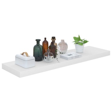 vidaXL Ράφια Τοίχου Γυαλιστερά Άσπρα 2 τεμ. 90x23,5x3,8cm MDF