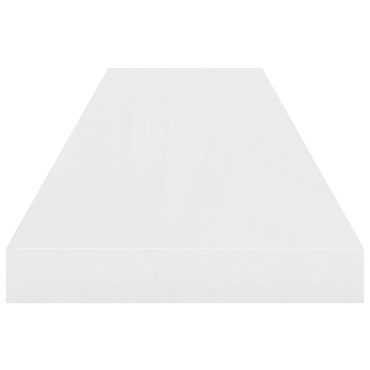 vidaXL Ράφια Τοίχου Γυαλιστερά Άσπρα 2 τεμ. 90x23,5x3,8cm MDF