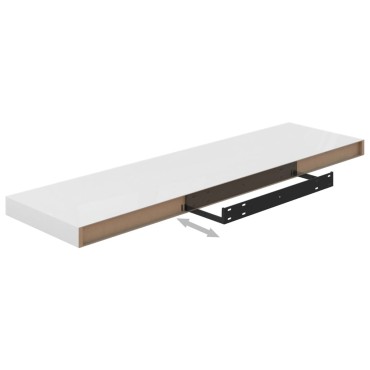 vidaXL Ράφια Τοίχου Γυαλιστερά Άσπρα 2 τεμ. 90x23,5x3,8cm MDF