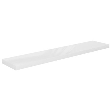 vidaXL Ράφι Τοίχου Γυαλιστερό Άσπρο 120x23,5x3,8cm MDF 1 τεμ.