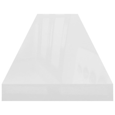 vidaXL Ράφι Τοίχου Γυαλιστερό Άσπρο 120x23,5x3,8cm MDF 1 τεμ.
