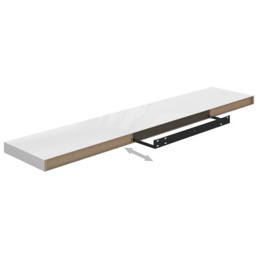 vidaXL Ράφι Τοίχου Γυαλιστερό Άσπρο 120x23,5x3,8cm MDF 1 τεμ.