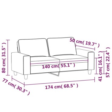 vidaXL Καναπές Διθέσιος Υφασμάτινος 174x77x80cm 1 τεμ.