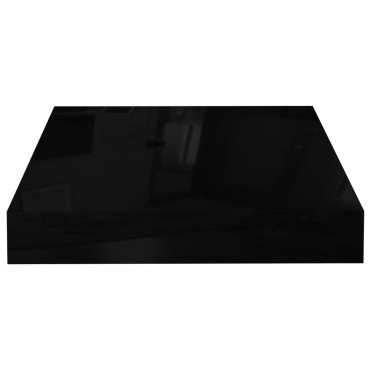 vidaXL Ράφια Τοίχου Γυαλιστερά Μαύρα 4 τεμ. 23x23,5x3,8cm MDF
