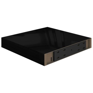 vidaXL Ράφια Τοίχου Γυαλιστερά Μαύρα 4 τεμ. 23x23,5x3,8cm MDF
