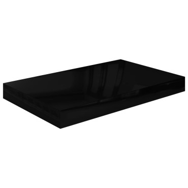 vidaXL Ράφι Τοίχου Γυαλιστερό Μαύρο 40x23x3,8cm MDF 1 τεμ.