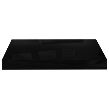 vidaXL Ράφι Τοίχου Γυαλιστερό Μαύρο 40x23x3,8cm MDF 1 τεμ.