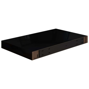 vidaXL Ράφι Τοίχου Γυαλιστερό Μαύρο 40x23x3,8cm MDF 1 τεμ.