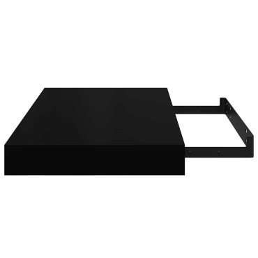 vidaXL Ράφια Τοίχου Γυαλιστερά Μαύρα 4 τεμ. 40x23,5x3,8cm MDF