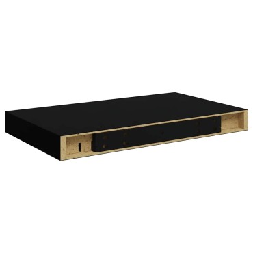vidaXL Ράφια Τοίχου Γυαλιστερά Μαύρα 4 τεμ. 40x23,5x3,8cm MDF