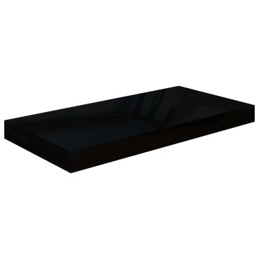 vidaXL Ράφια Τοίχου Γυαλιστερά Μαύρα 2 τεμ. 50x23x3,8cm MDF