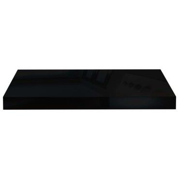 vidaXL Ράφια Τοίχου Γυαλιστερά Μαύρα 2 τεμ. 50x23x3,8cm MDF