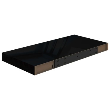 vidaXL Ράφια Τοίχου Γυαλιστερά Μαύρα 2 τεμ. 50x23x3,8cm MDF
