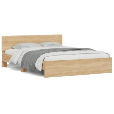 vidaXL Πλαίσιο Κρεβατιού με Κεφαλάρι Sonoma Δρυς 140x200 εκ.