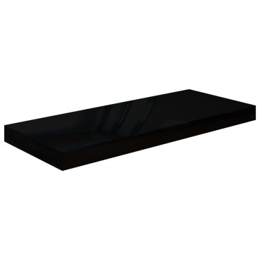 vidaXL Ράφια Τοίχου Γυαλιστερά Μαύρα 4 τεμ. 60x23,5x3,8cm MDF