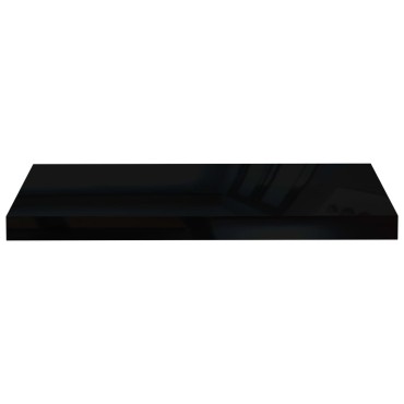 vidaXL Ράφια Τοίχου Γυαλιστερά Μαύρα 4 τεμ. 60x23,5x3,8cm MDF
