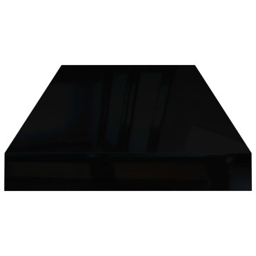 vidaXL Ράφια Τοίχου Γυαλιστερά Μαύρα 4 τεμ. 60x23,5x3,8cm MDF