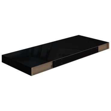vidaXL Ράφια Τοίχου Γυαλιστερά Μαύρα 4 τεμ. 60x23,5x3,8cm MDF
