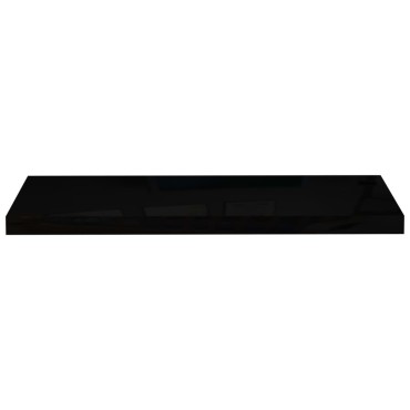 vidaXL Ράφι Τοίχου Γυαλιστερό Μαύρο 80x23,5x3,8cm MDF 1 τεμ.
