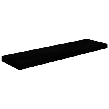 vidaXL Ράφια Τοίχου Γυαλιστερά Μαύρα 2 τεμ. 90x23,5x3,8cm MDF