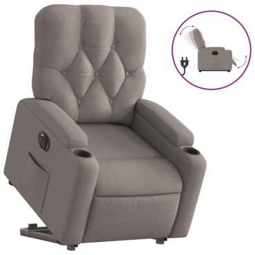 vidaXL Πολυθρόνα Ηλεκτρική Ανακλ.Taupe Υφασμάτινη 74x86,5x93,5cm 1 τεμ.