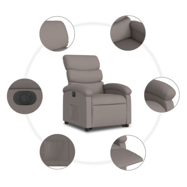 vidaXL Πολυθρόνα Ηλεκτρική Ανακλ.Taupe Υφασμάτινη 70x92x99,5cm 1 τεμ.