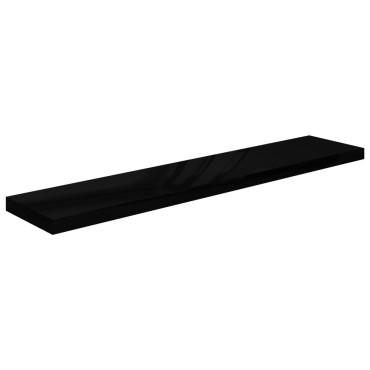 vidaXL Ράφια Τοίχου Γυαλιστερά Μαύρα 4 τεμ. 120x23,5x3,8cm MDF