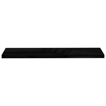 vidaXL Ράφια Τοίχου Γυαλιστερά Μαύρα 4 τεμ. 120x23,5x3,8cm MDF